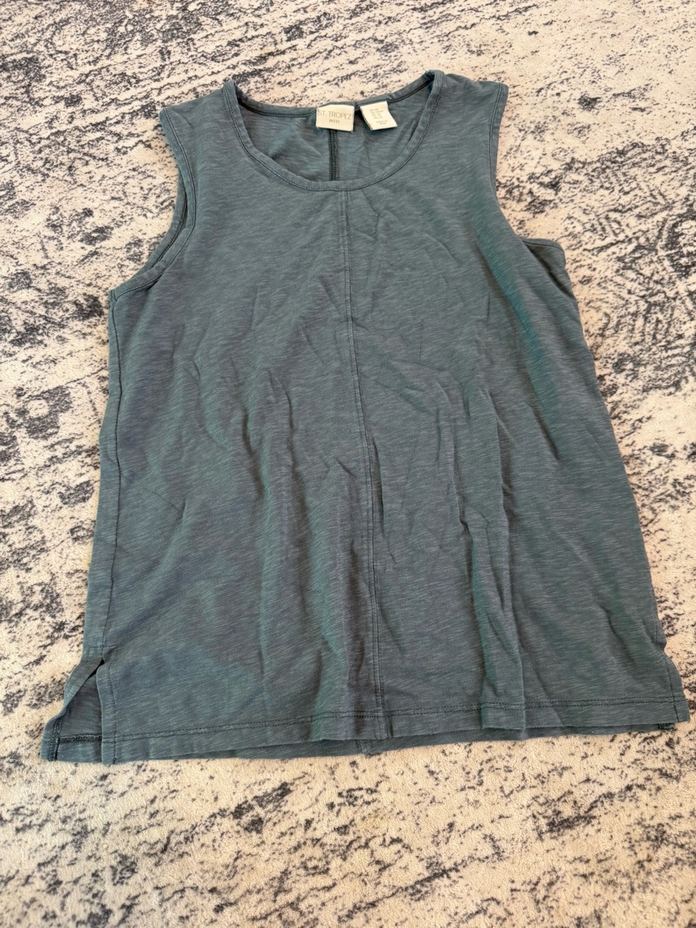 St. Tropez Teal Green Sleeveless Tank Top